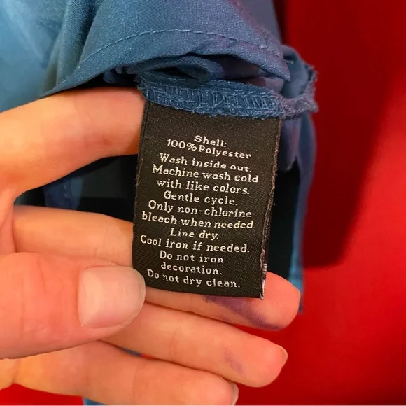 SOLD: Rock & Republic Blue Sleeve Blouse with Studded Collar - Picture 8 of 10